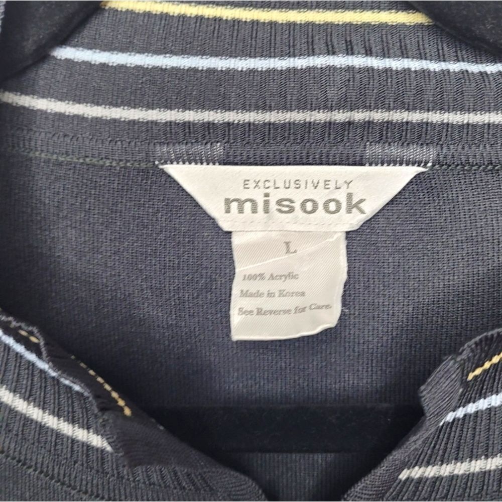 Exclusively Misook Grey Striped Zip Up Jacket - Picture 3 of 4